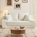 70.9'' Loveseat Sofa 2 Seater Flannel Fabric Loveseat Couches Comfy Upholstered Modern Leisure Love Seat Couch with 2 Pillow Convertible Sofa Bed for Bedroom Office Living Room
