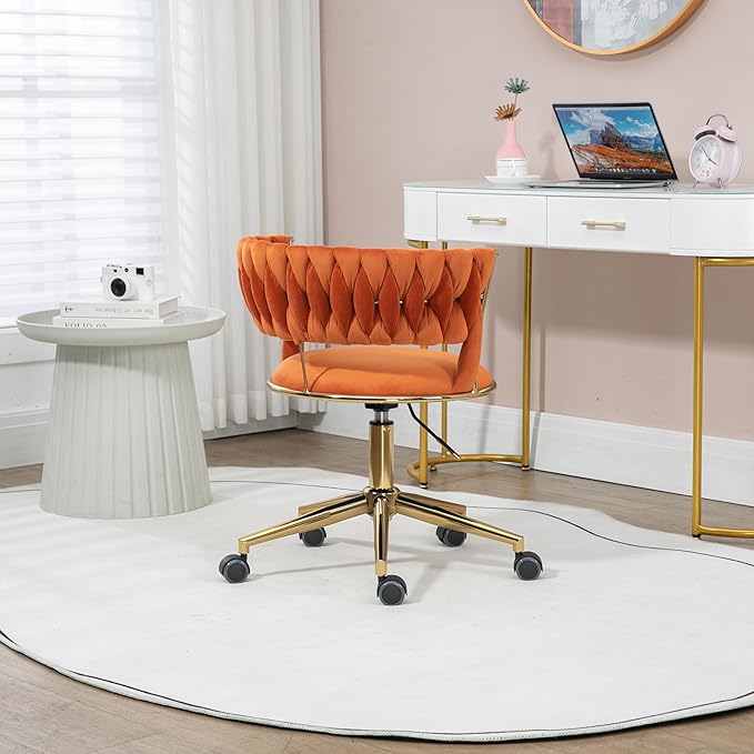Home Office Desk Chair Vanity Chair Modern Adjustable Home Computer Executive Chair Swivel Task Chair for Small Space Living Room Make-up Studying
