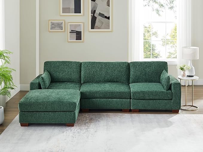 VANOMi Large Modular Sectional Sofa Oversized Couch with Charging Station Cloud Couch Deep Seat Sofa with Thick Cushion Convertible Sectional Couches for Living Room Office Apartment