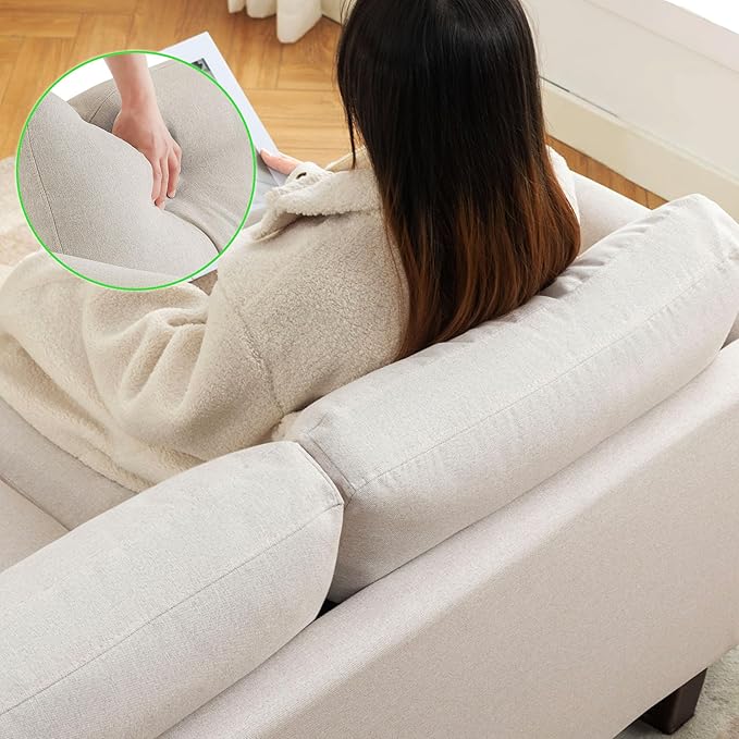 Living&ampGiving 65 W Loveseat Sofa with Extra Deep SeatsLove Seat Couches for Small SpacesMid Century Modern Couch for Apartment2 Seater Couch for Living RoomSmall Sofa for Bedroom