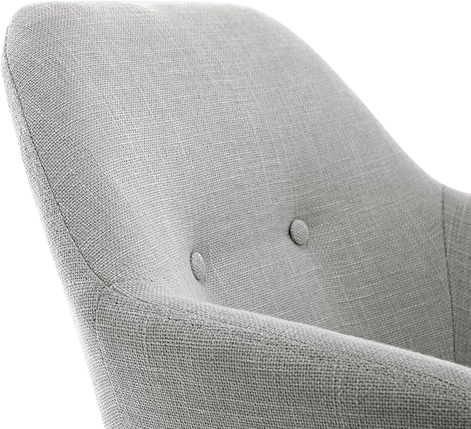 Elle Decor Roux Mid-Century Living Room Accent Armchair Soft Sofa Upholstered Linen Fabric Cushion Seat Chair