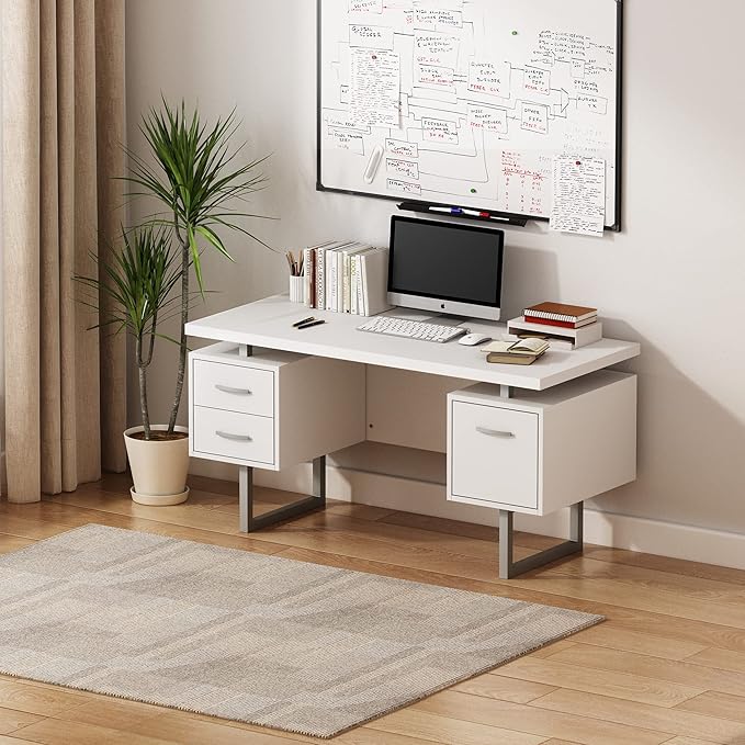 60 White Study Writing Home Office Desk