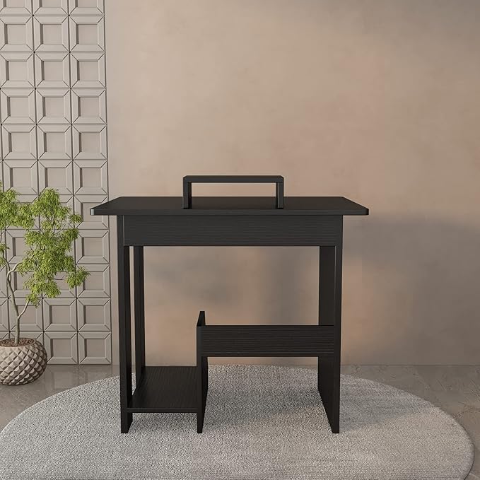 30 Inch Gaming Desk Computer Desk with Keyboard Tray Monitor Stand Storage Shelves CPU Stand Industrial Small Desk for Small Spaces Home Office Desk Black