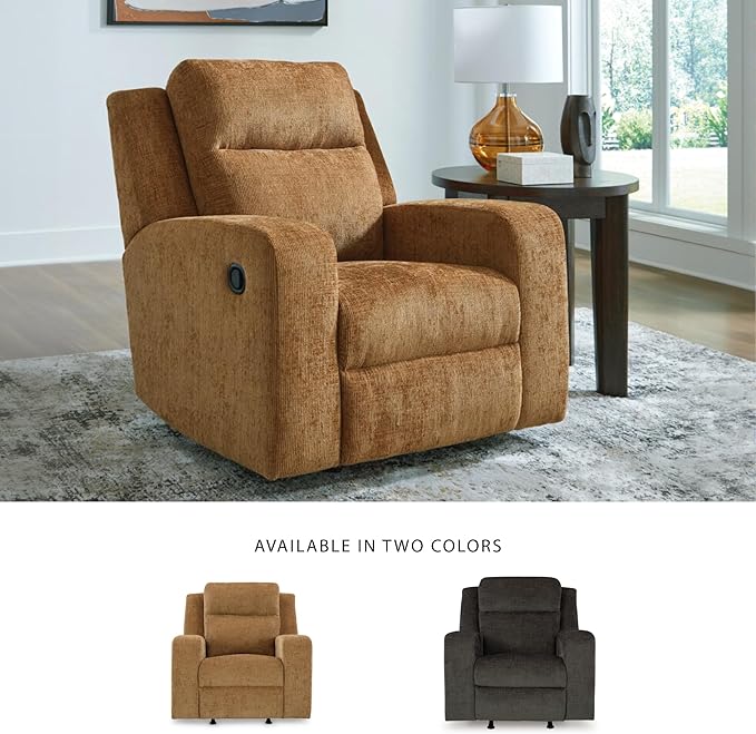 Signature Design by Ashley Kanlow Modern Manual Rocker Recliner Light Brown
