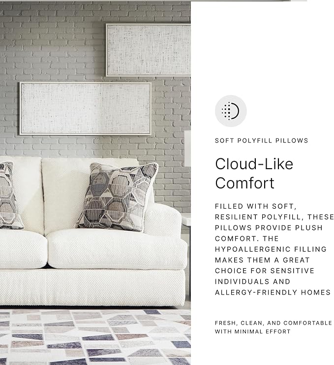 Signature Design by Ashley Karinne Coastal Loveseat with Non-skid Legs White