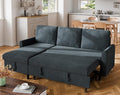 Walsunny Sectional Sofa Couch Bed L Shaped Sleeper Sofa Bed Pull Out Bed with Storage Reversible Sectional Couches for Living Room Apartment Office(Dark Gray)