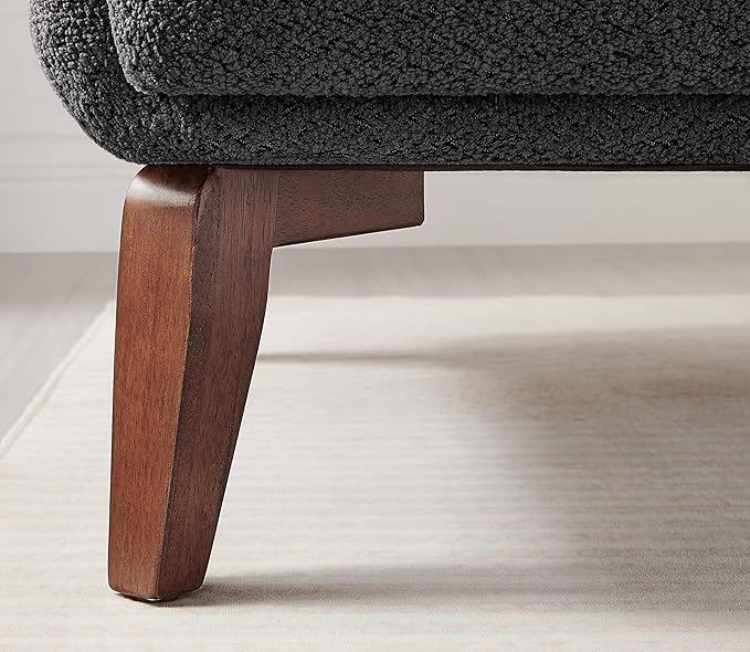 Oversized Accent Chair Modern Boucle Armchair for Living Room- 37 Wide Accent Chair with Solid Wood Legs Dark Gray Upholstered Lounge Chair for Bedroom &amp Office Cozy Reading Chair (Easy Assembl