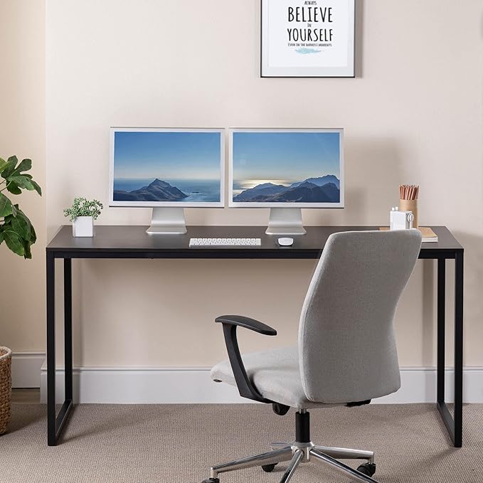 Zinus Jennifer 63 Inch Black Frame Desk Computer Workstation Office Desk Easy Assembly Deep Espresso
