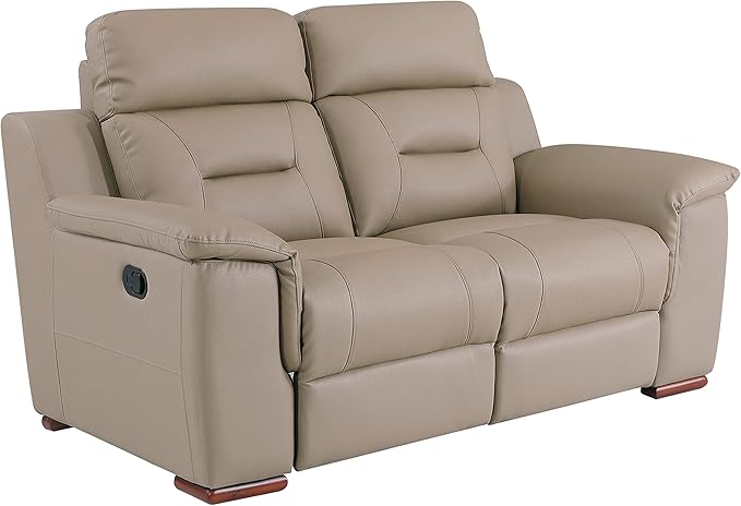 Blackjack Furniture Walker Leather Match Upholstered Reclining Living Room Loveseat Hazel Wood