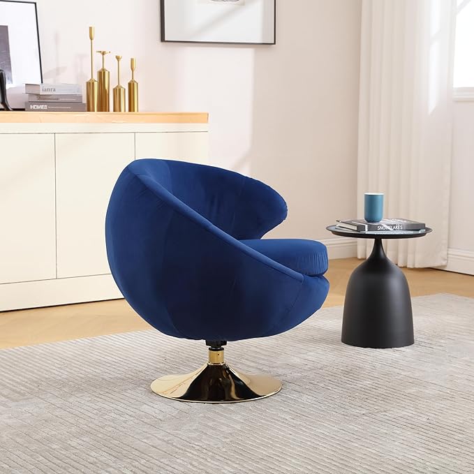360 Degree Swivel Cuddle Barrel Accent Chairs Round Armchairs with Wide Upholstered Fluffy Fabric Chair for Living Room Bedroom Office Waiting Rooms