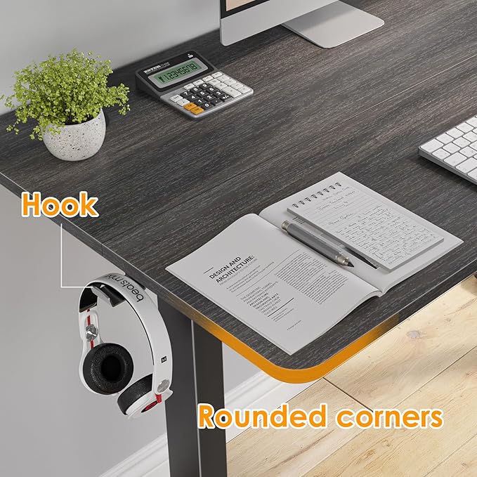 Electric Standing Desk 48 x 24 Inches Height Adjustable Sit Stand Up Desk Home Office Computer Desk Ergonomic Rising Computer Table for Work Home Office (Walnut)