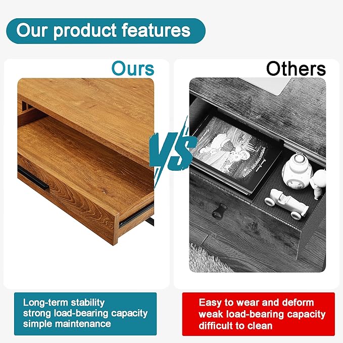 Caffoz 48 Writing Desk | Study Computer Desk | Brown Mahogany | Laptop PC Table Workstation with 2 Drawers for Home Office | Storage Space Saver