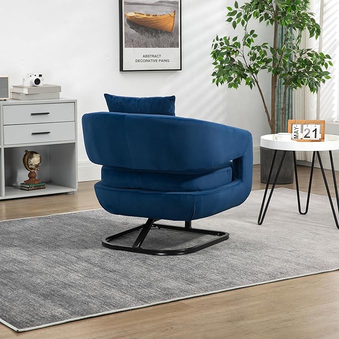House Hold Upholstered Tufted Living Room Chair Textured Velvet Fabric Accent Chair with Metal Stand