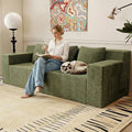 71 Small Couches for Small Spaces Memory Foam Cloud loveseat Corduroy Couch in a Box Compressed Boneless Sofa for Living Room Bedroom Apartment Furniture No Assembly Required Green