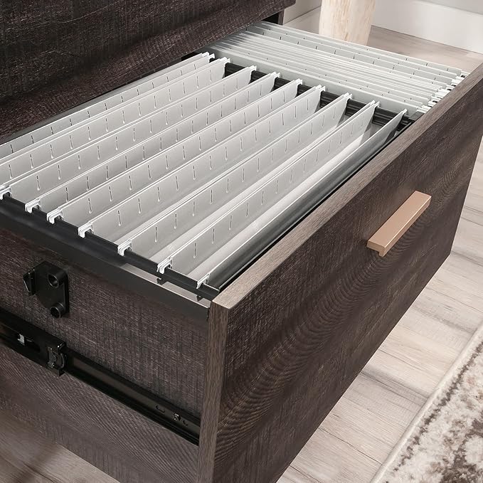 Lateral File 2 Drawer Small File Cabinet with Lock Under Desk Storage Cabinet Organizer Engineered Wood Filing Cabinets for Home OfficeAssembly RequiredBlack