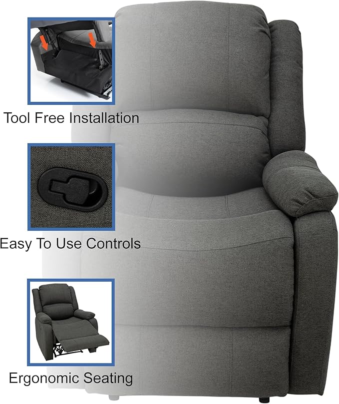 RecPro Charles Collection | 30 Zero Wall Wall Hugger Recliner | Slideout RV Living Room Chair | Cloth (Fossil 1 Chair)