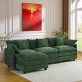 111.4 L-Shaped Cloud Chenille Sofa Sectional Couch with Reversible Chaise Flexible 3+1 Layout for Large Spaces Deep Seat and Free Pillows Included