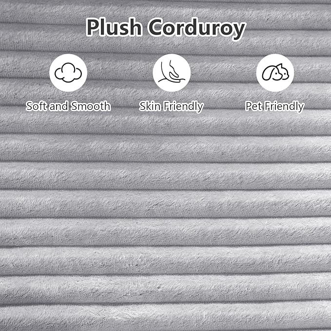 95 Cloud Sectional Couch with L-Shape Chaise Modern Corduroy Boneless Deep Seat Sofa 3-Seater Modular Sleeper Couch for Living RoomBedroomApartmentNo Assembly(Light Grey Right-Facing Chaise)