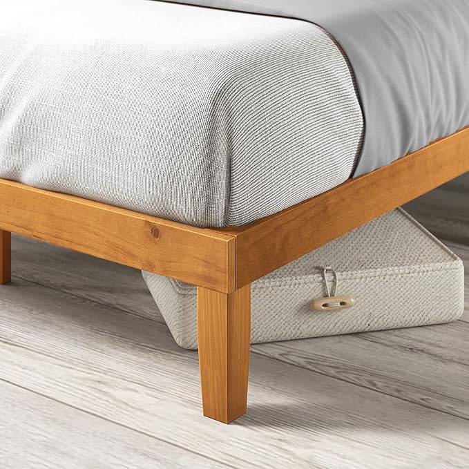 Zinus Alexia Wood Platform Bed Frame Solid Wood Foundation No Box Spring Needed Wood Slat Support Easy Assembly Rustic Pine Full