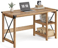 VASAGLE Computer Desk Home Office Desk with Storage Shelves on Right or Left Farmhouse for Work Study Gaming Writing 23.6 x 47.2 x 29.5 Inches Honey Brown ULWDAM090T41