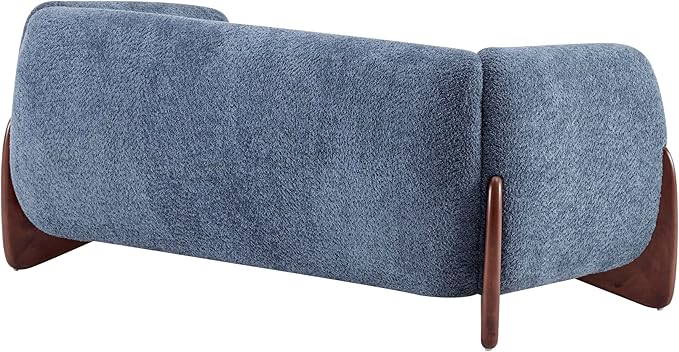 Christopher Knight Home Almad 2 Pieces Sofa Couch Set Cozy 3-Seater Sofa and Loveseat for Living Room Upholstered Couch Chair Soft Seating Lounge Sofa with Wood Frame Boucle Fabric Navy Blue