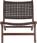 Safavieh Home Luna Natural and White Leather Woven Accent Chair