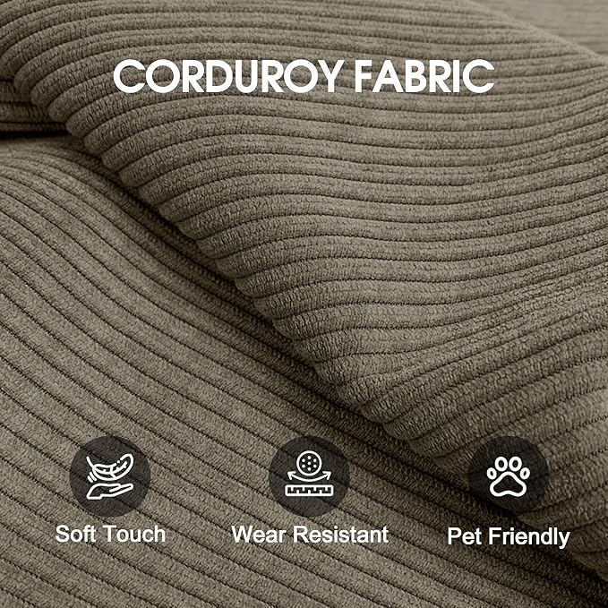 79 Convertible Sleeper Sofa Bed Modern Corduroy Floor Couch Bed with Silver Fixed-Shape Frame Modular Sofa Couch with Pull Out Bed Loveseat Sleeper Boneless Couches for Living Room Camel