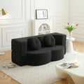 KEIKI 2-in-1 Folding Sofa Bed with Pillow Queen Sleeper Sofa Floor &amp Futon Loveseat Couch Foam Folding Mattress for Living Room Guest Use Office Apartment No Assembly Required Black