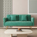 Modern Velvet 2 in 1 Futon Sofa BedConvertible Folding Sleeper Bed Couches with 2 Pillows73 Tufted Recliner Love Seat with Golden Chrome Legs for Living Room Apartment Office (Green)