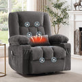 Swivel Recliner Chair for Adults with Vibration Massage and Lumbar Heat Ergonomic Rocking Chair for Living Room and Bedroom Featuring Side Pocket 2 Cup Holders &amp USB Charge Port