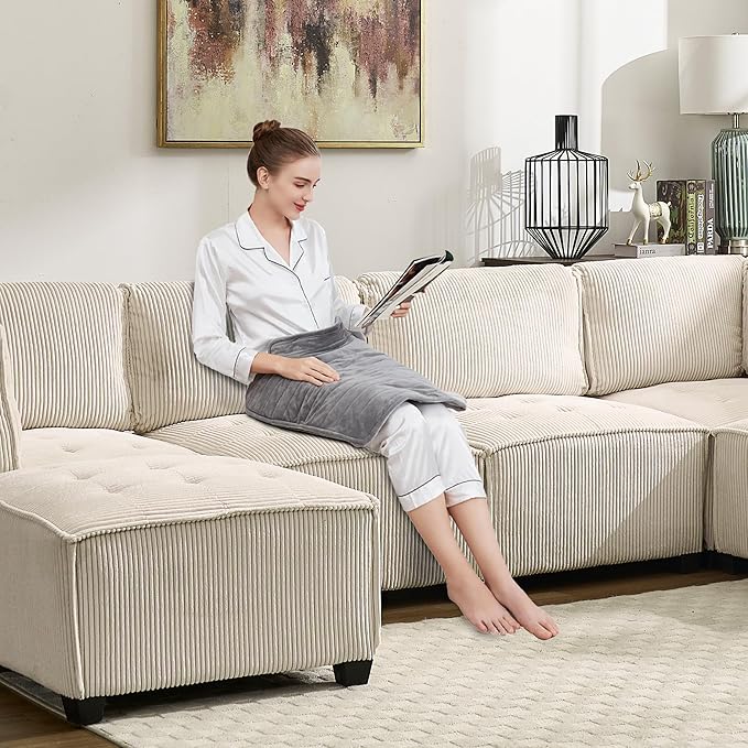 121 Inch Cloud Modular Sectional Sofa Oversized U Shaped Modular Couch with Reversible Chaise 6 Seat Comfy Convertible Sectional Sofa with Ottoman for Living Room Beige