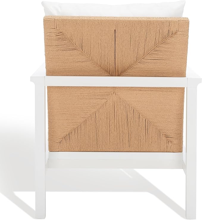 SAFAVIEH Couture Collection Emmalee White/Natural Cord Back Accent Chair