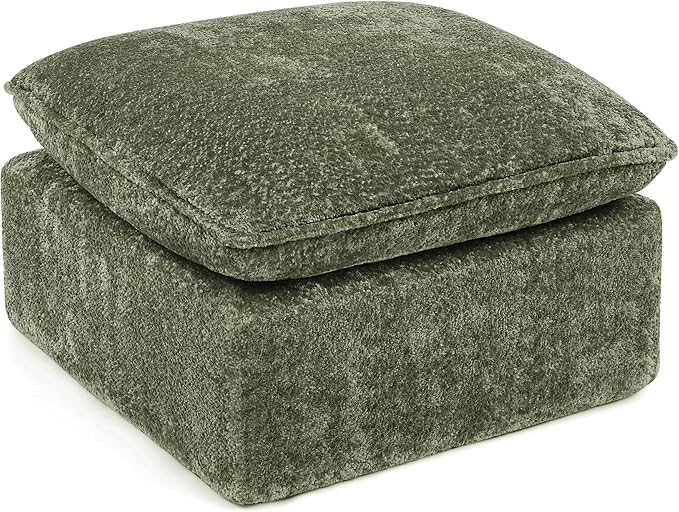 L-Shaped Boneless Modular Sectional Cloud Couches 7 Seat Modular Boucle Floor Foam Boneless Sofa Couch with Ottomans Headrest Pillows and Removable Cushions