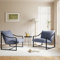 Sling Accent Chair Set of 2 Modern Comfy Chair with Soft Cushion Metal Frame Armchair with Foam Cushion Aidan Accent Chairs for Bedroom Living Room Easy Assembly