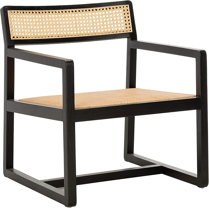 Safavieh Home Lula White and Natural Cane Accent Chair