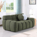 kevinplus 65'' Loveseat Boucle Sofa Couch for Living Room Modern Contemporary 2-Seat Upholstered Cloud Sofa Couch for Apartment Bedroom Dorm Small Space Boucle Fabric Green