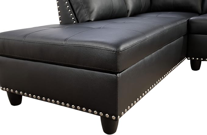 EMKK L Shaped Sectional Sofa Set with Storage Ottoman Reversible Back Cushion w/Cupholders Wide Convertible Upholstered Couch Living Room Furniture 2 Cup HoldersDeep Seat Sleeper Corner Sofa&ampCo