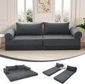 MeMoreCool Convertible Sofa Bed Folding Floor Couch Bed Queen Pull Out Sleeper Couch with Pillows Fold Out Futon Sofa for Bedroom Living Room Small Space Corduroy Grey