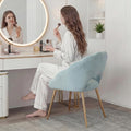 Modern Vanity Chair Living Room Chair with Gold Metal LegsVelvet Dining Chair Comfy Accent Chair for Makeup Room Waiting Room Dressing Room Bedroom Dining Room Home Office(Blue-green 1PCS)