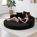 67 Round Convertible Folding Sofa Bed Boneless Couch Loveseat Floor Sleeper Chaise Lounge for Living Room Apartment Dorm Small Spaces Black