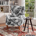Rovibek High Wingback Chairs with Table - Midcentury Modern Accent Chair for Living Room Upholstered Armchair with Solid Legs Printed Living Room Chairs for Living Room Bedroom Balcony