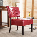 Contemporary Tufted Oversized Accent Chair with Plush Boucle Fabric and Faux Leather Options Kiln-Dried Hardwood Frame Deep Cushion Seat Ergonomic Back Support Versatile Living Room Chair (Red)