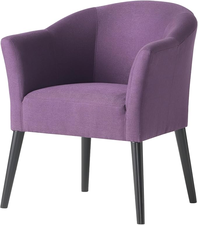 Plush Fabric Armchair: Comfortable Stylish Office &amp Living Room Chair with Wooden Legs