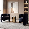 Modern Accent Chair Set of 2 Low Seat Round Upholstered Lounger Chair with Barrel Back Solid Wood Legs Mid Century Velvet Comfy Armchair Cozy Side Chair for Living Room Bedroom Black