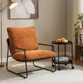 HOMPUS Modern Accent Chair 29'' Sling Accent Chair Cozy Living Room Chairs with Metal Frame &amp Upholstered Soft Cushion Comfy Leisure Reading Chair for Living Room Office Easy Assembly Brown