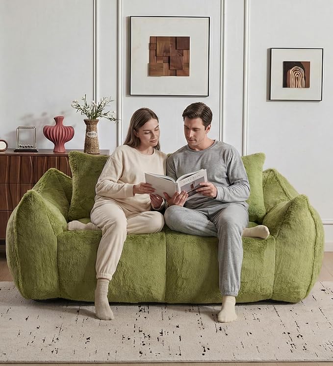 Alpen Loveseat for Small Spaces 75 Boneless Couches for Living Room Love Couch with Armrests Apartment Sofa with Tufted Cushion &amp Backrest No Assembly Green