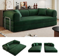 78.8'' Convertible Sofa Bed Boneless Couch in a Box Modular Corduroy Comfy Foldable Sleeper Compression Sofa Loveseat Couches for Living Room (Green 78.8 inch)