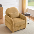 Accent Chair for Living Room 33.5 W Comfy Chenille Armchairs with Storage and Pillow Single Reading Chairs for Bedroom Study Room Apartment Tool Free Assembly Mustard Yellow