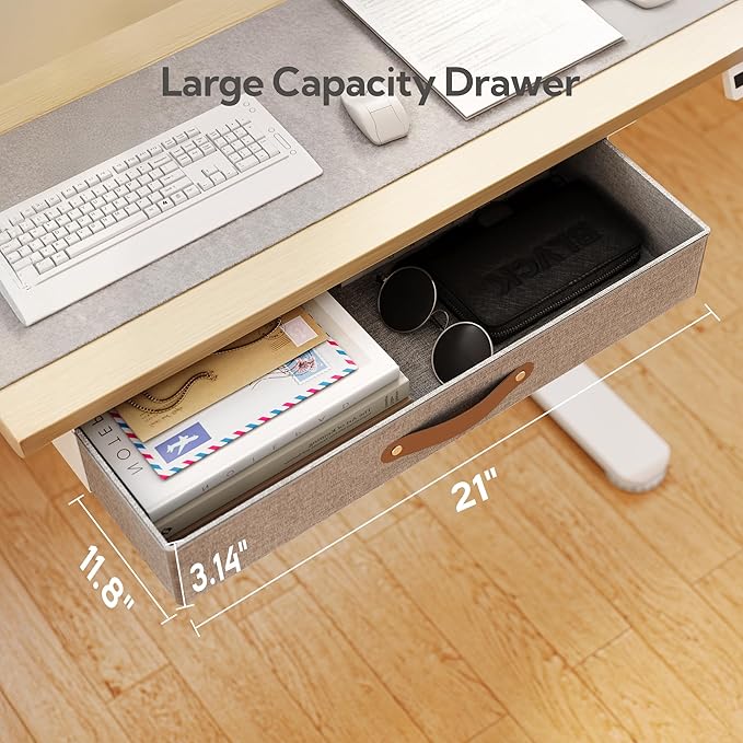 Seang Standing Desk with Drawer 40 x 24 Height Adjustable Stand Up Desk 3 Memory Height Settings with Cable Grommets &amp Storage Hooks Ideal for Home &amp Office Nature
