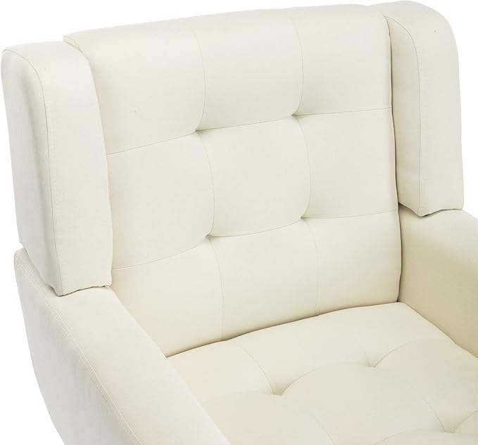 Modern Velvet Accent Chair/Living Room Chair/Arm Chair/Lounge Chair with Solid Wood LegsSuitable for Clubs Living Rooms Offices Balconies (Beige)